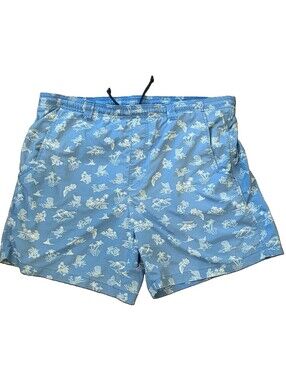 Columbia PFG Omni-Shade Swim Trunks Men’s Small Blue Hawaiian Print 6” Inseam S